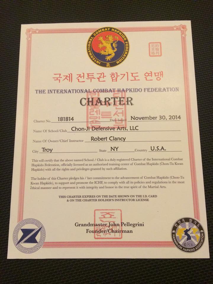 Chon-Ji Defensive Arts School Charter